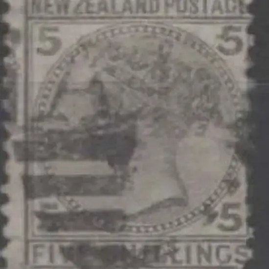New Zealand 1878 5/- grey QV. Good used. Blunt ...