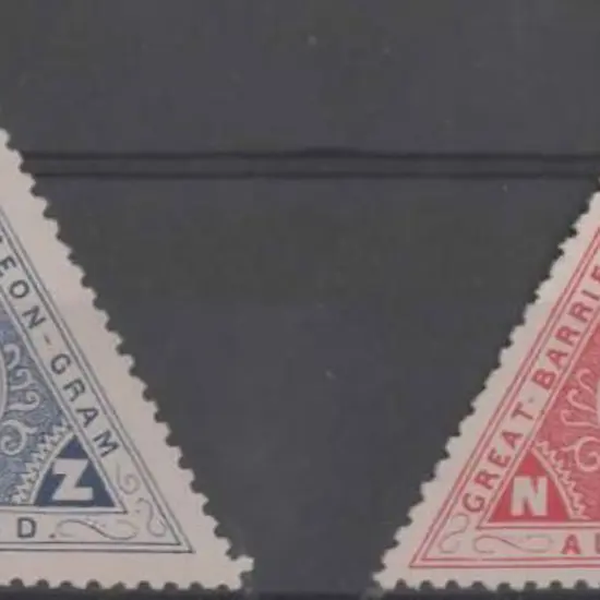 New Zealand 1897 6d blue & 1/- red Great Barrier ...
