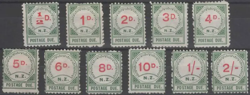 New Zealand 1899 ½d to 2/- Postage Dues. Unused ... Image 1++