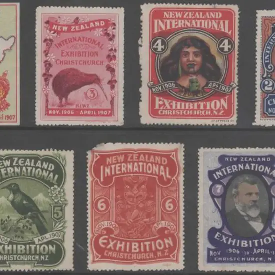 New Zealand 1906 Christchurch Exhibition labels ...