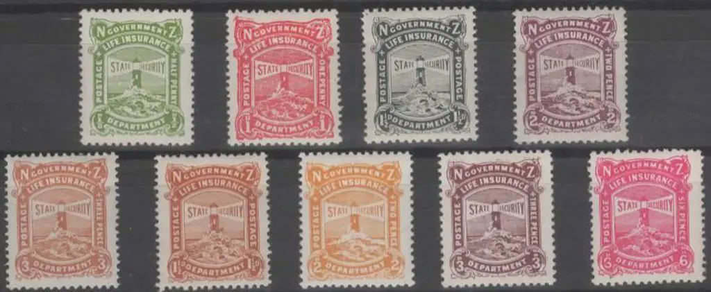 New Zealand 1913/37 Govt Life Insurance group with ... Image 1++