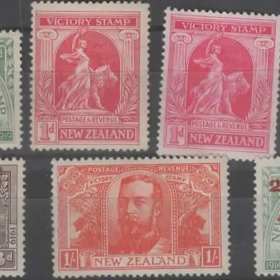 New Zealand 1920 Victory set of 7 incl both 1d ...