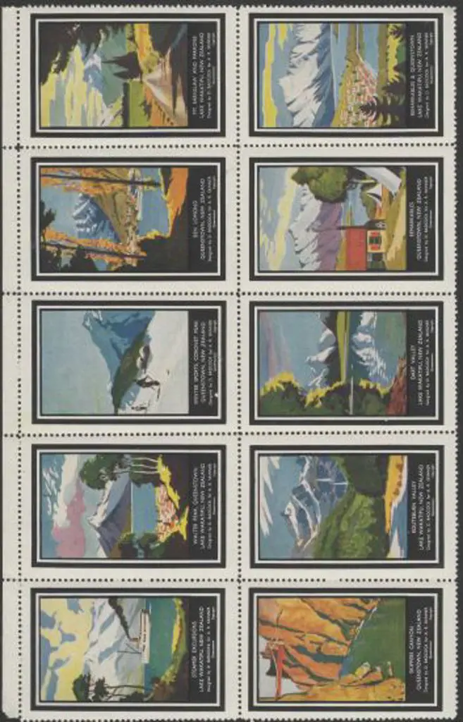 New Zealand 1937 Queenstown sheetlet of 10 ... Image 1++