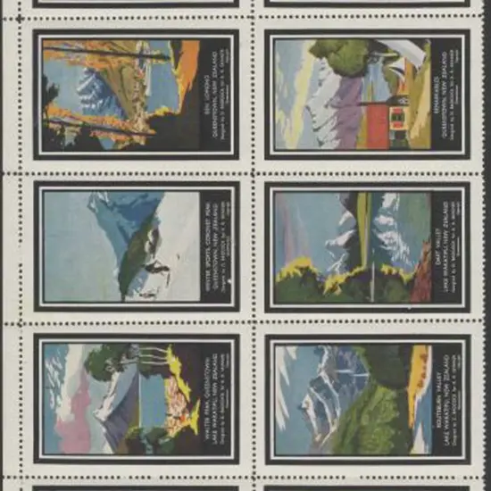 New Zealand 1937 Queenstown sheetlet of 10 ...