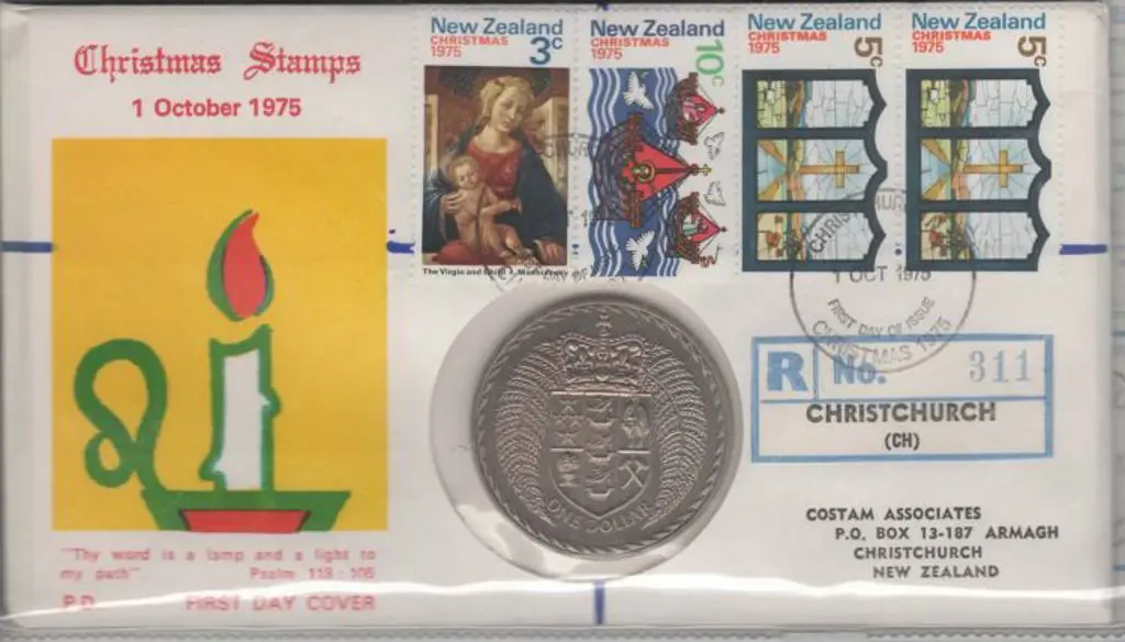 New Zealand 1975 (1st Oct) Christmas $1 stamp & ... Image 1++