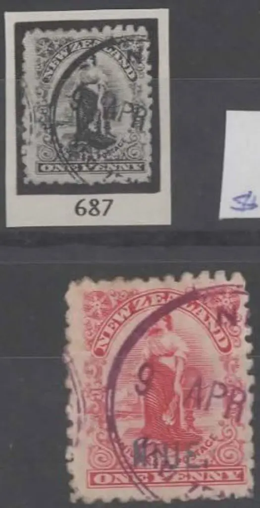 Niue 1902 1d Universal with "NIUE" ovpt in bluish ... Image 1++