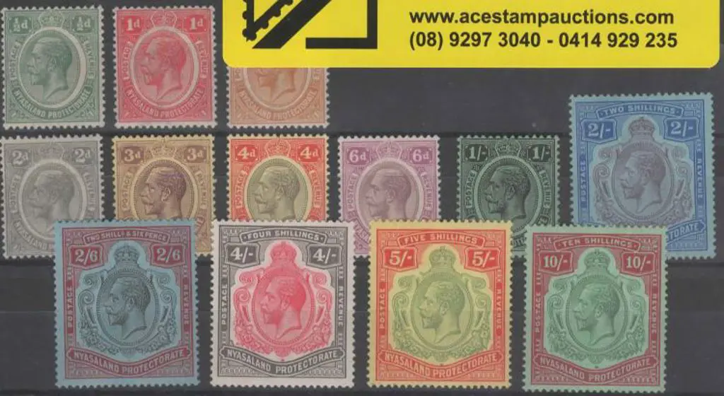 Nyasaland 1921/33 KGVI set of 13 to 10/-. Fresh ... Image 1++