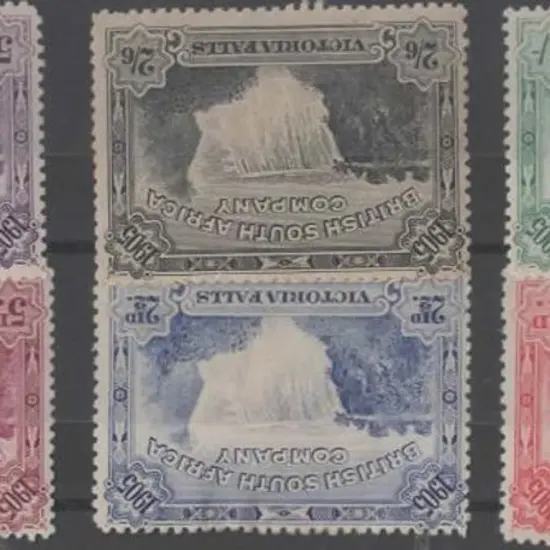 Rhodesia 1905 Victoria Falls set of 6 to 5/-. 1d, ...