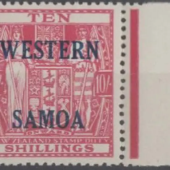 Samoa 1935 10/- Arms right marginal MUH example. ...