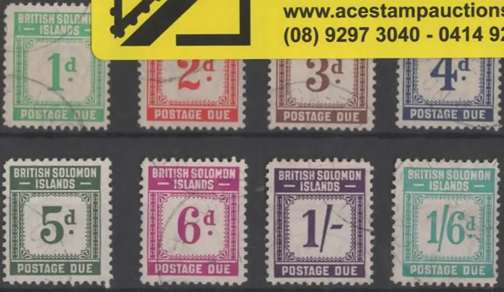 Solomon Islands 1940 1d to 1/6d set of 8 Postage ... Image 1++
