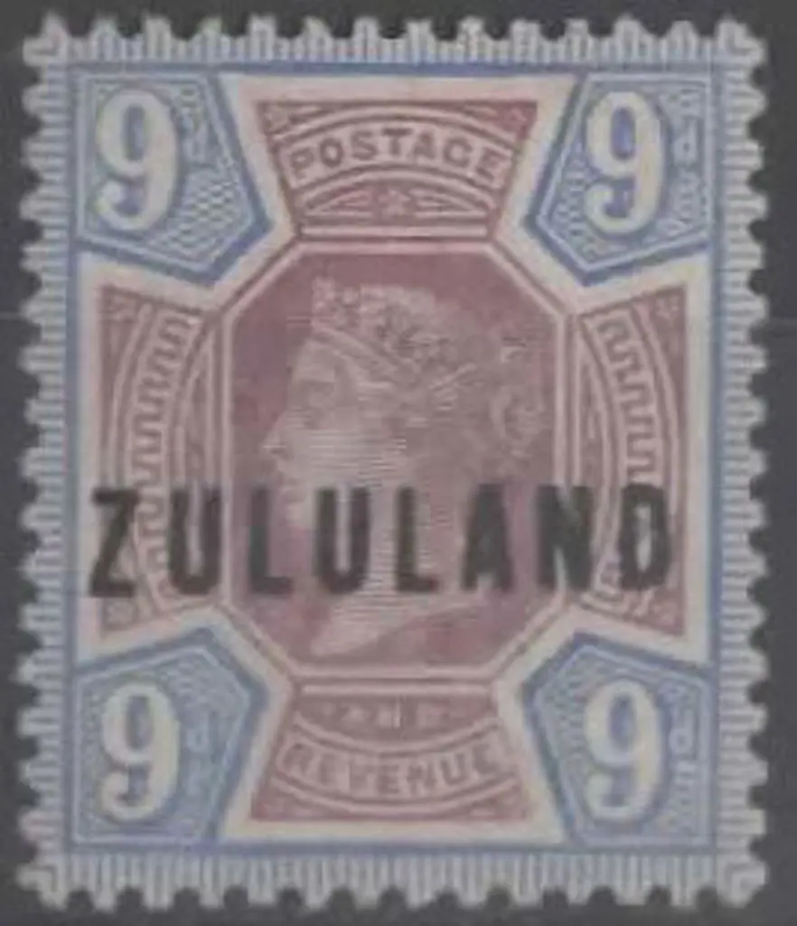 South Africa - Zululand 1892 9d dull purple & blue ... Image 1++