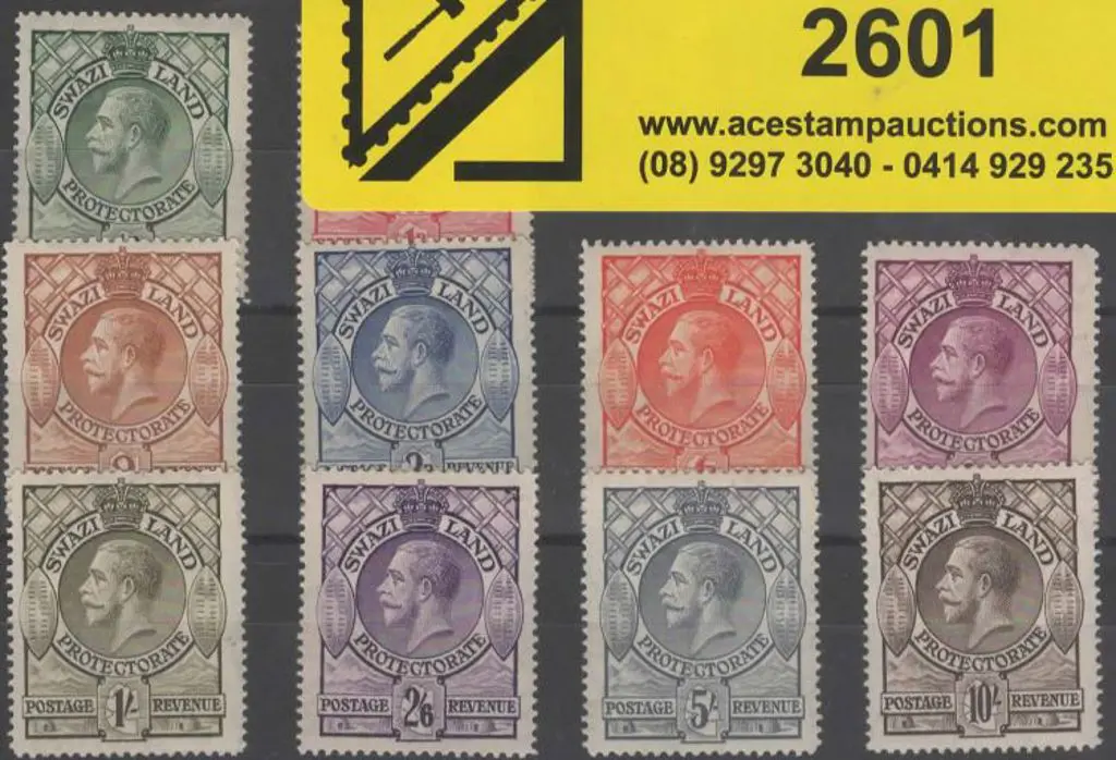 Swaziland 1933 KGV set of 10 to 10/-. MLH though ... Image 1++