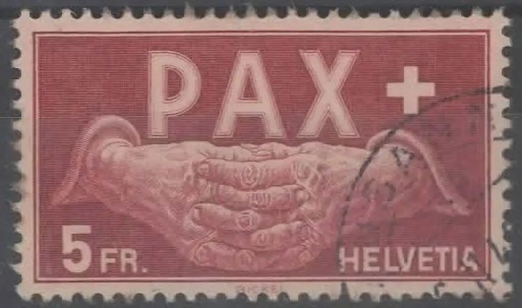 Switzerland 1945 5f Peace fine used. SG 458 Cat. ... Image 1++