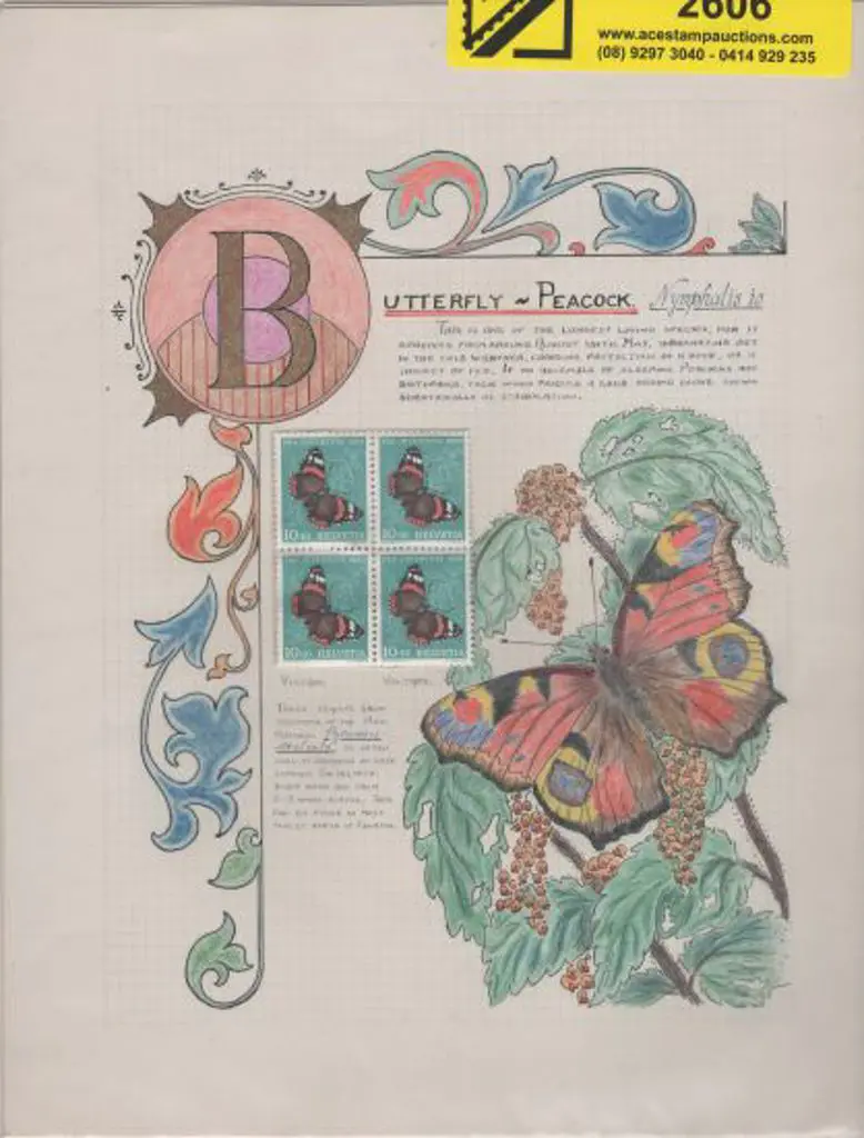 Switzerland 1950 Pro Juventute Butterflies & Bee ... Image 1++