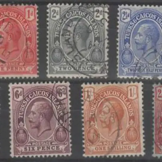Turks & Caicos 1913/21 ½d to 3/- KGV set of 11 ...