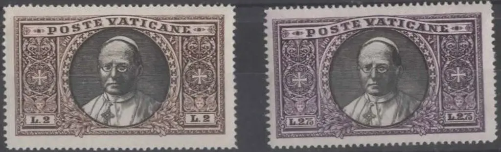 Vatican 1933 2l & 2l75 Pope Pius key vals MVLH. SG ... Image 1++