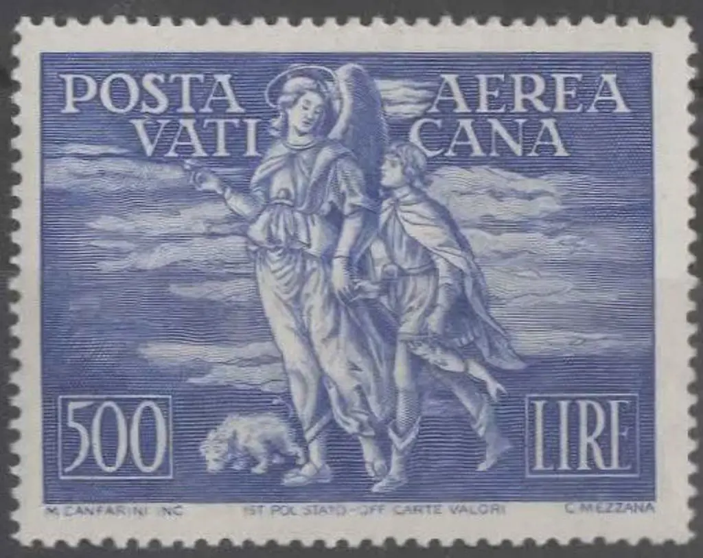 Vatican 1948 500l ultramarine Air. Fresh MVLH. SG ... Image 1++