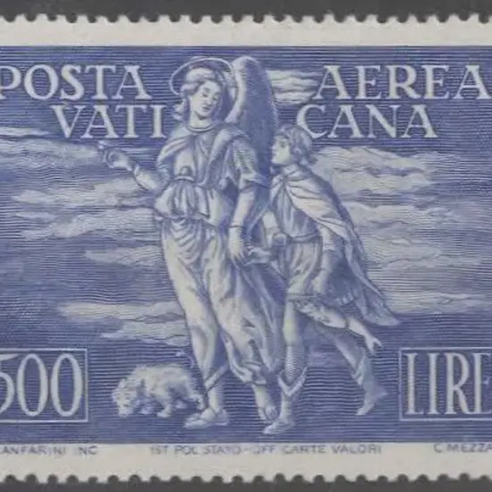 Vatican 1948 500l ultramarine Air. Fresh MVLH. SG ...