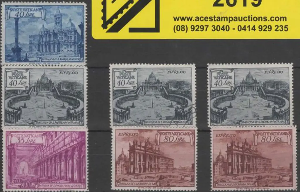 Vatican 1949 Express Letter set with 40l perf. 14 ... Image 1++