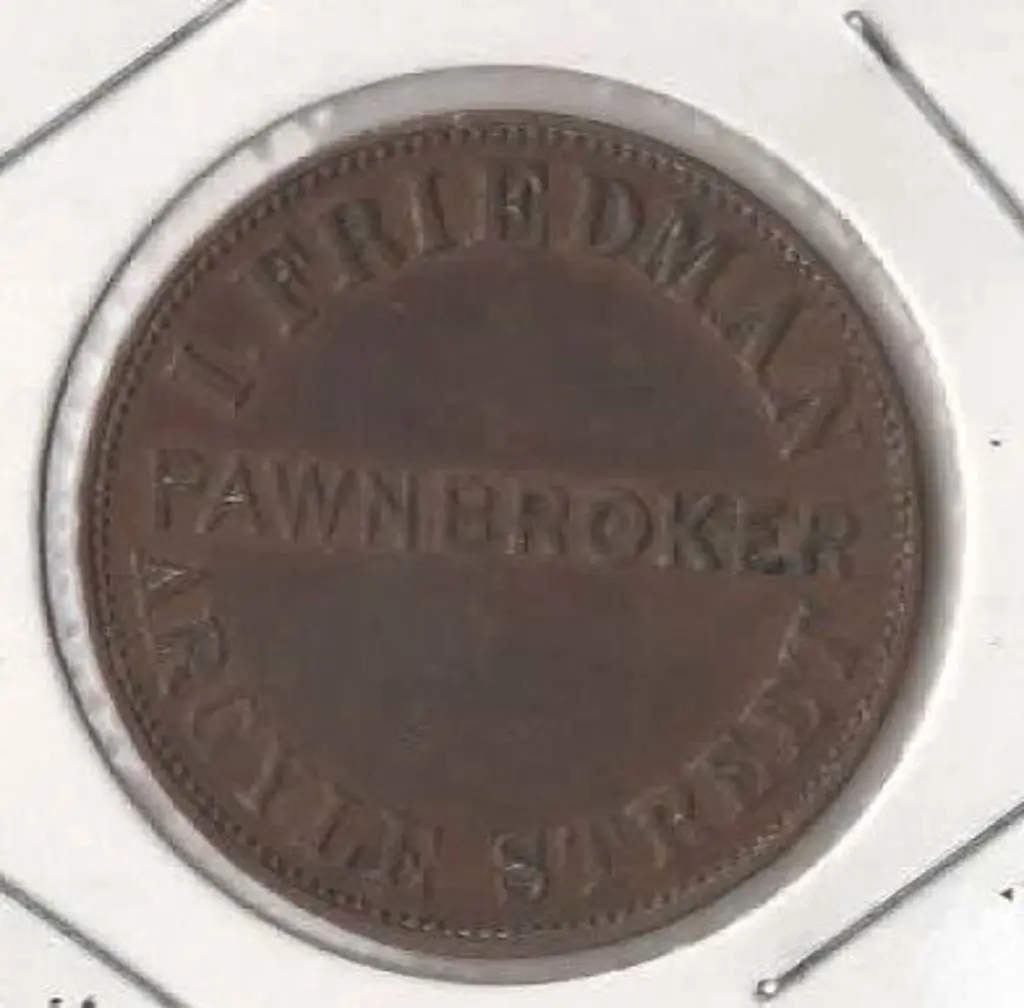 1851 I.Friedman Hobart Token Halfpenny gF Image 1++
