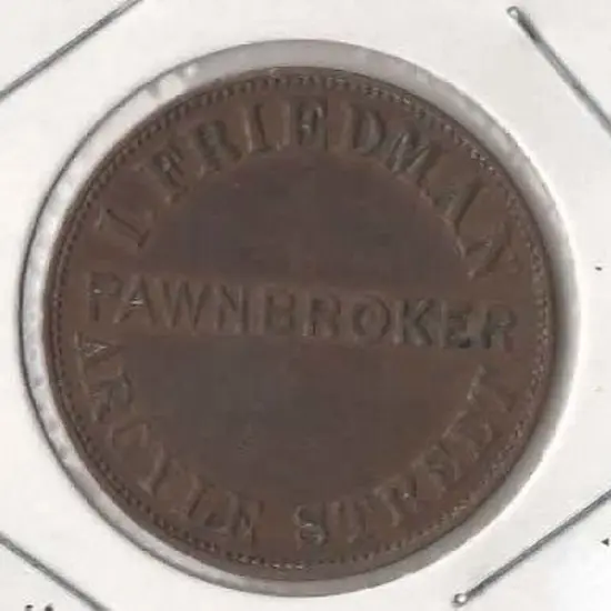 1851 I.Friedman Hobart Token Halfpenny gF