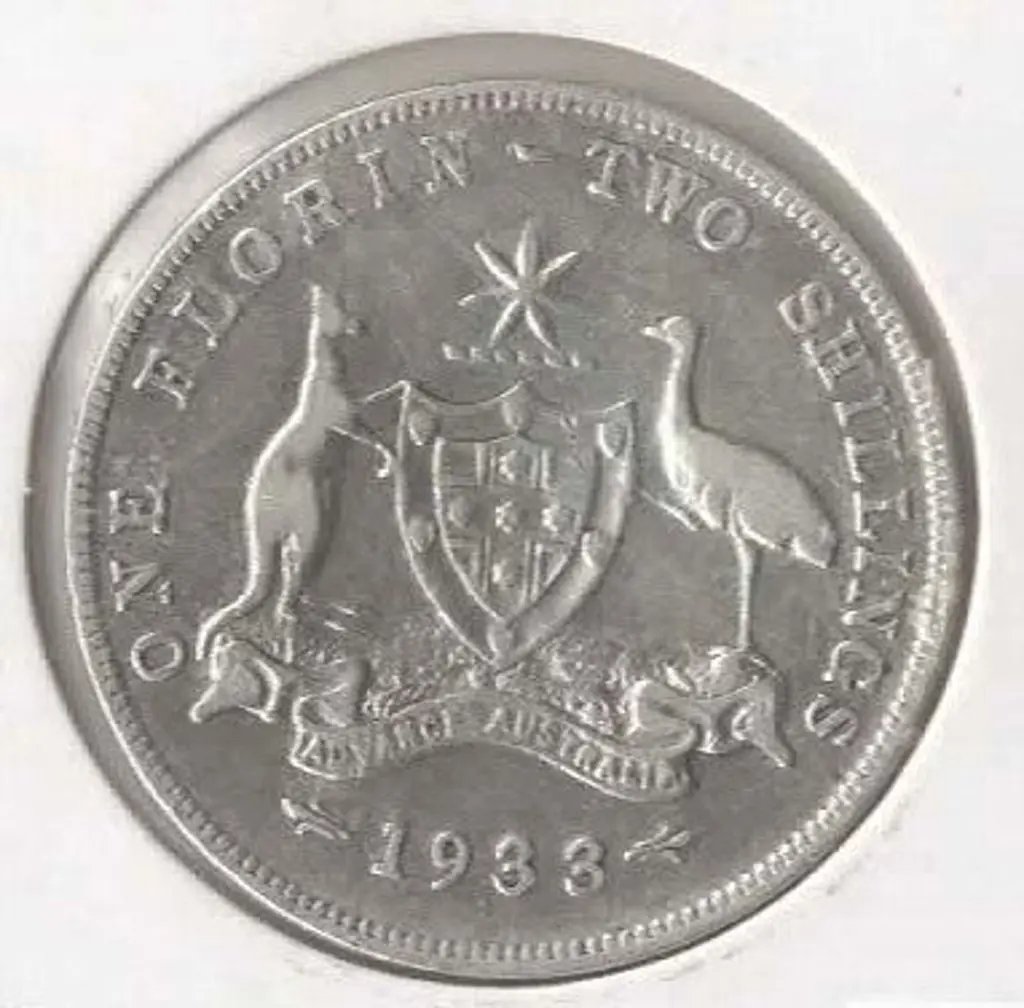 1933 Florin scarce F Image 1++
