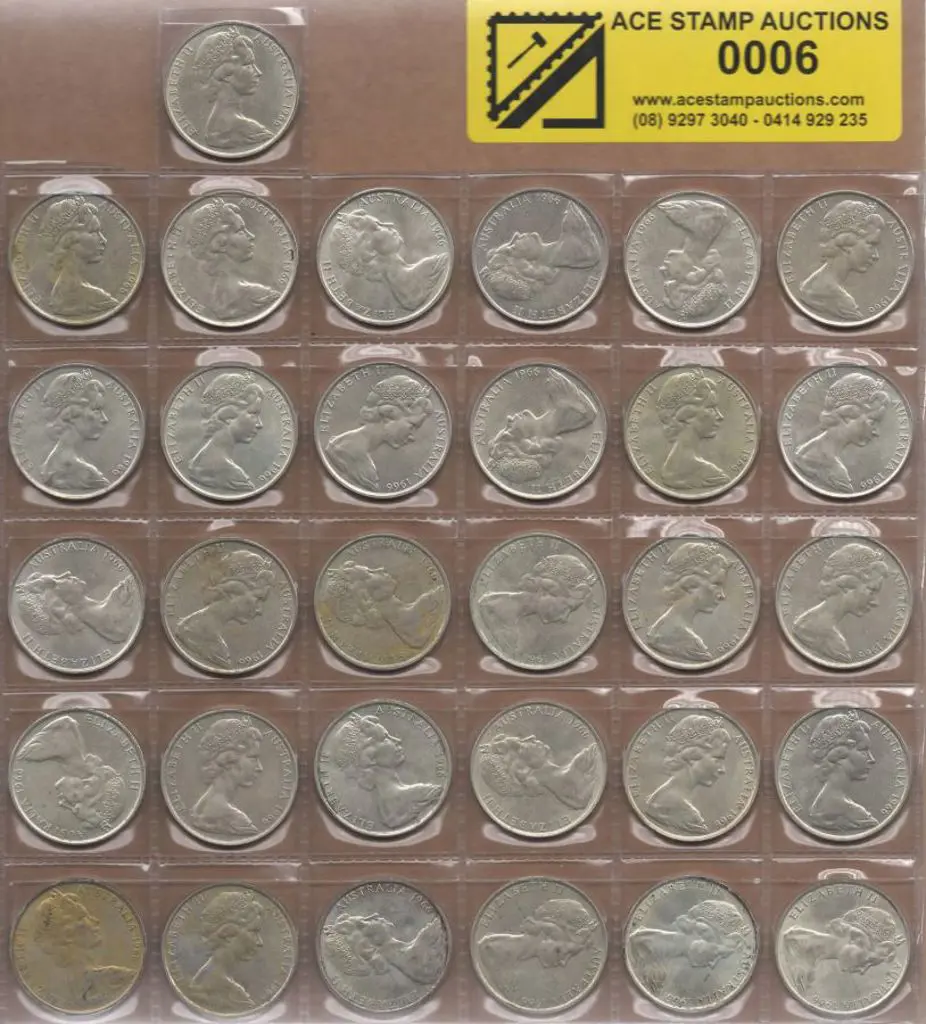 1966 50c round coins x 31. Mixed cond. (31) Image 1++