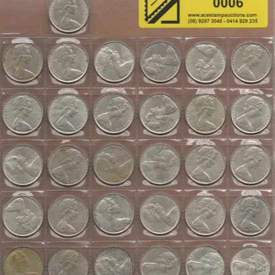 1966 50c round coins x 31. Mixed cond. (31)