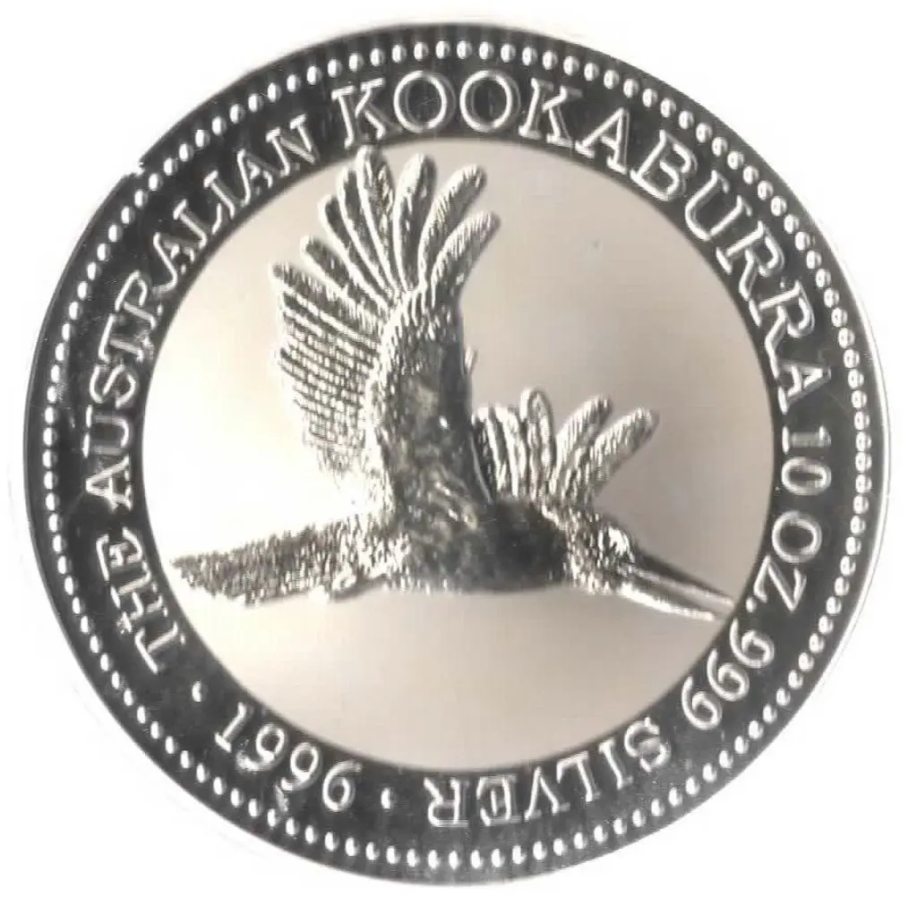 1996 $10 Kookaburra 10oz silver proof coin. ... Image 1++