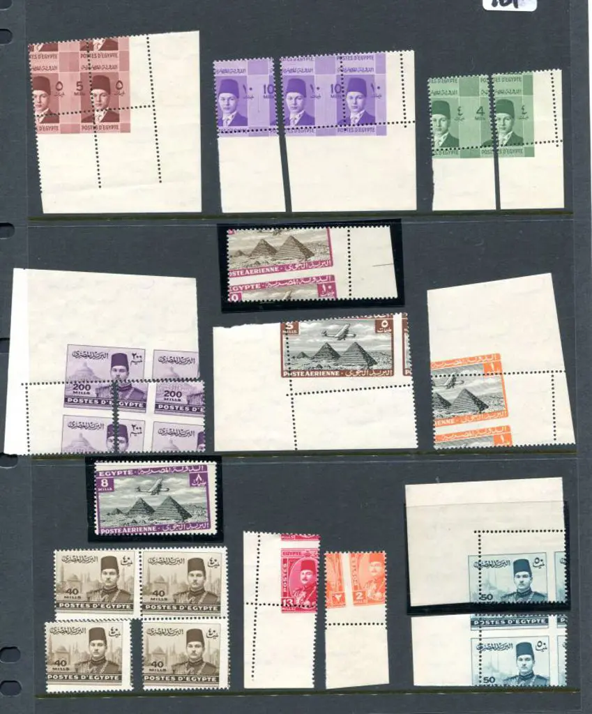 Egypt 1933-39 "Farouk perforations" group of ... Image 1++