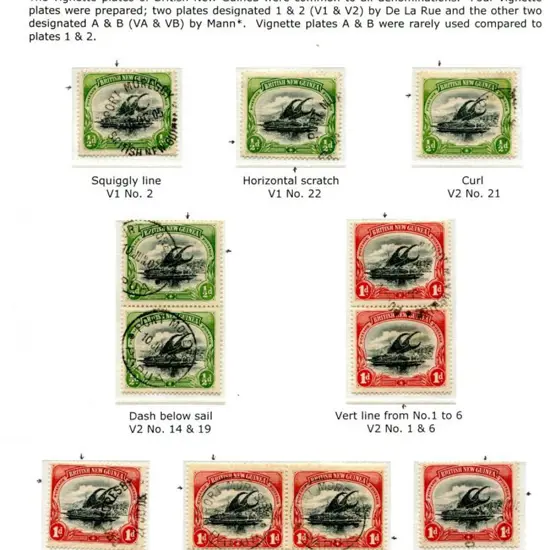 Papua 1901 British New Guinea frame varieties ...
