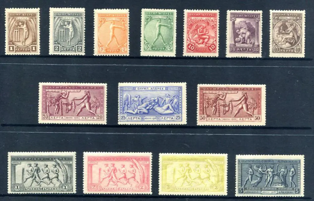 Olympics 1906 Greece set of 14. Mixed MUH/MVLH. ... Image 1++