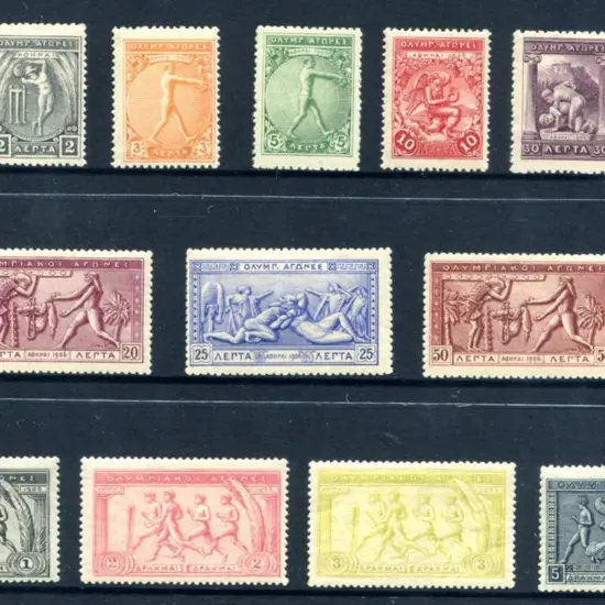 Olympics 1906 Greece set of 14. Mixed MUH/MVLH. ...