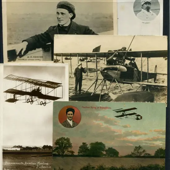 1900's b&w postcards showing early aircraft & ...