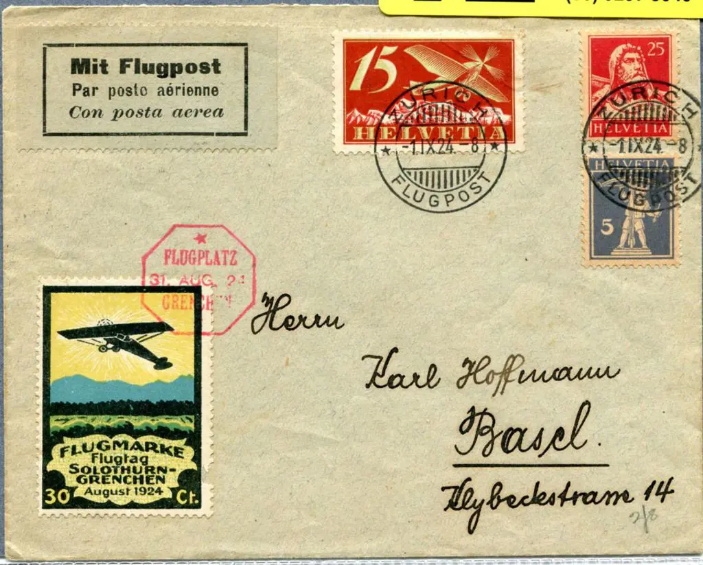 1924 (1st Sept) Solothurn to Grenchen Switzerland ... Image 1++