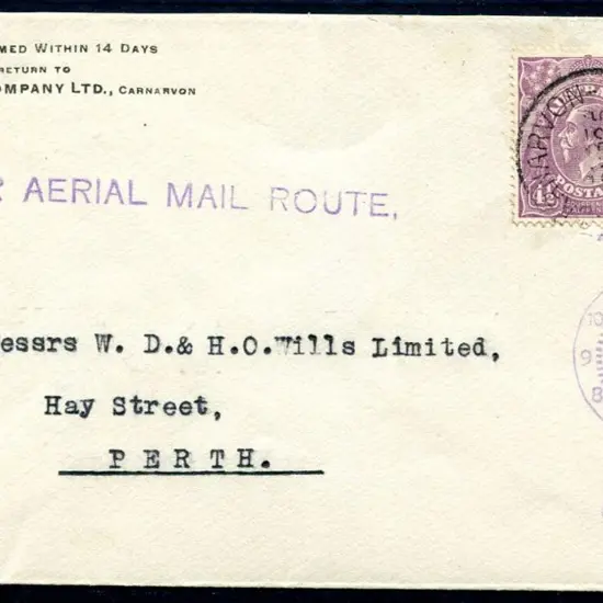 1925 (9th Mar) 4½d KGV tied by Carnarvon cds on ...