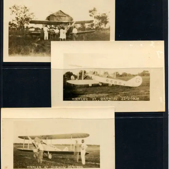 1928 (22nd Feb) Bert Hinkler & his aircraft at ...
