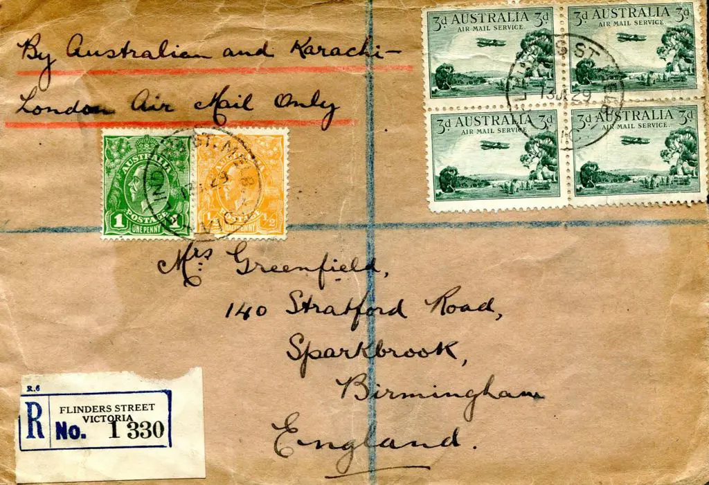 1929 (15th Dec) Australia to Karachi to London ... Image 1++