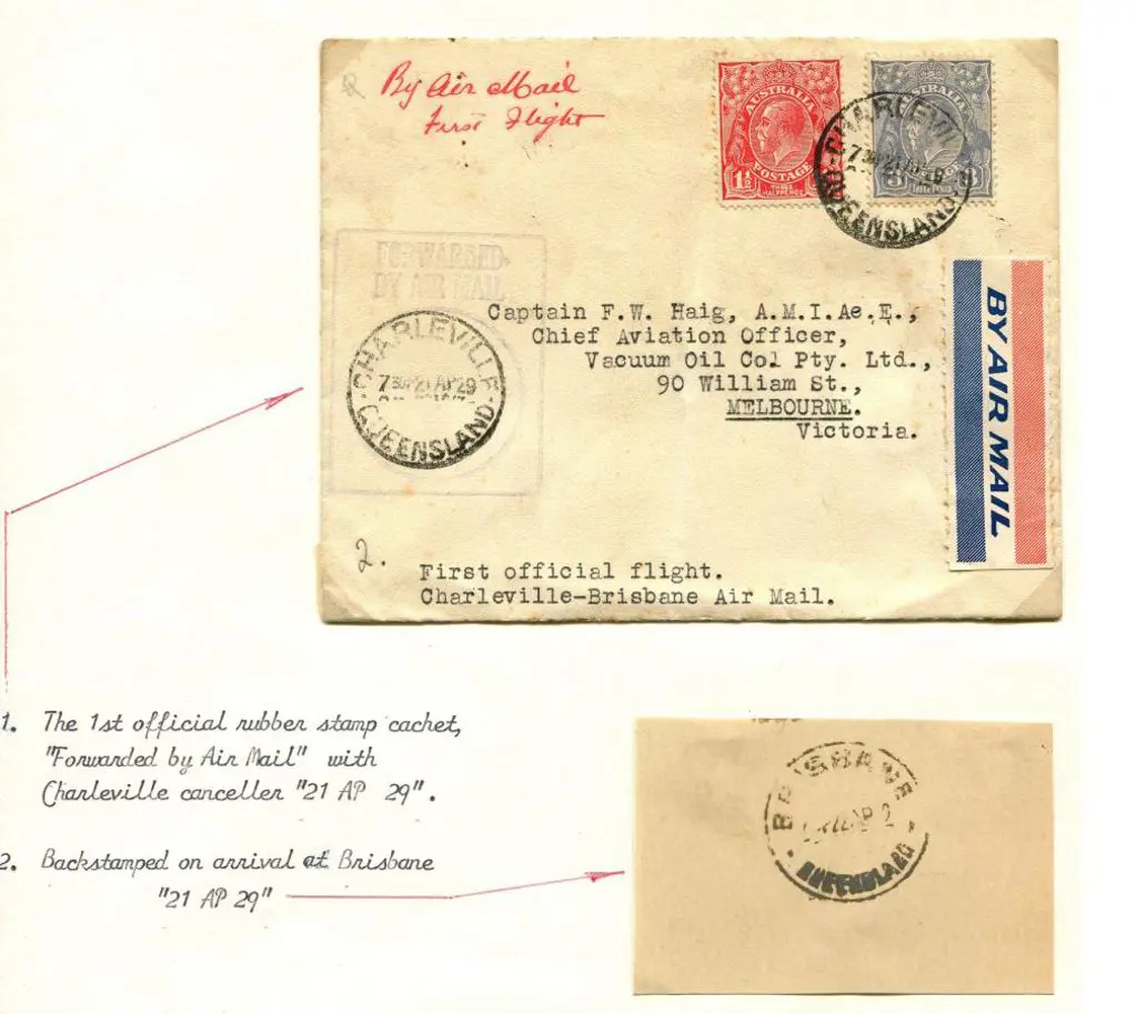 1929 (21st April) Charleville to Brisbane Qantas ... Image 1++