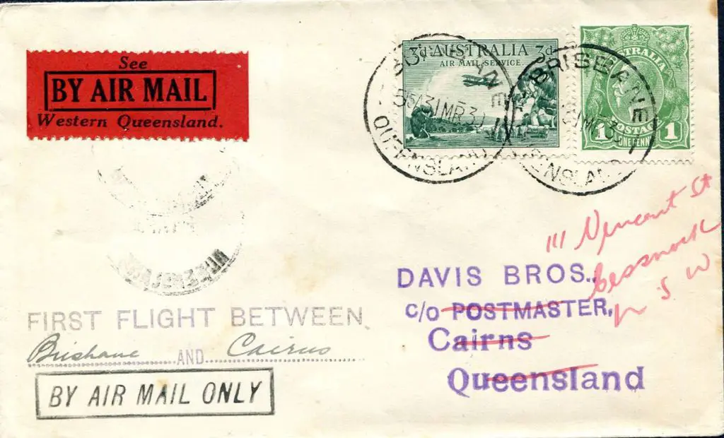 1930 (31st March) Brisbane to Cairns also with red ... Image 1++