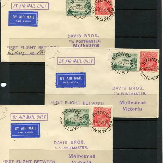 1930 (1st June) Sydney to Melbourne x 3 with ...