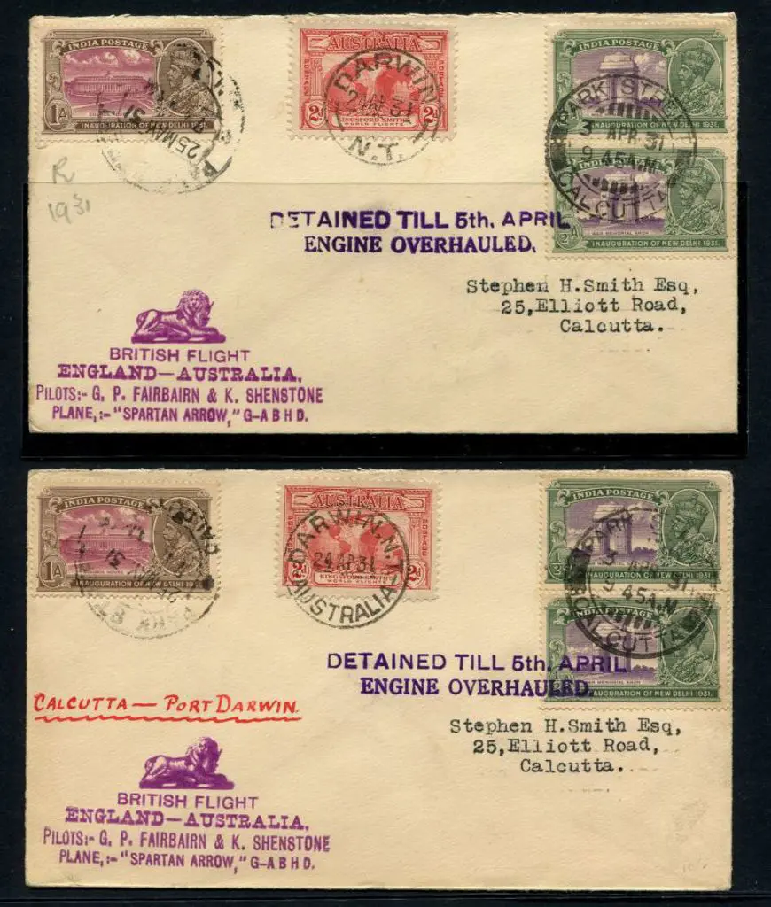 1931 (4th April) Imperial Airways covers Calcutta ... Image 1++