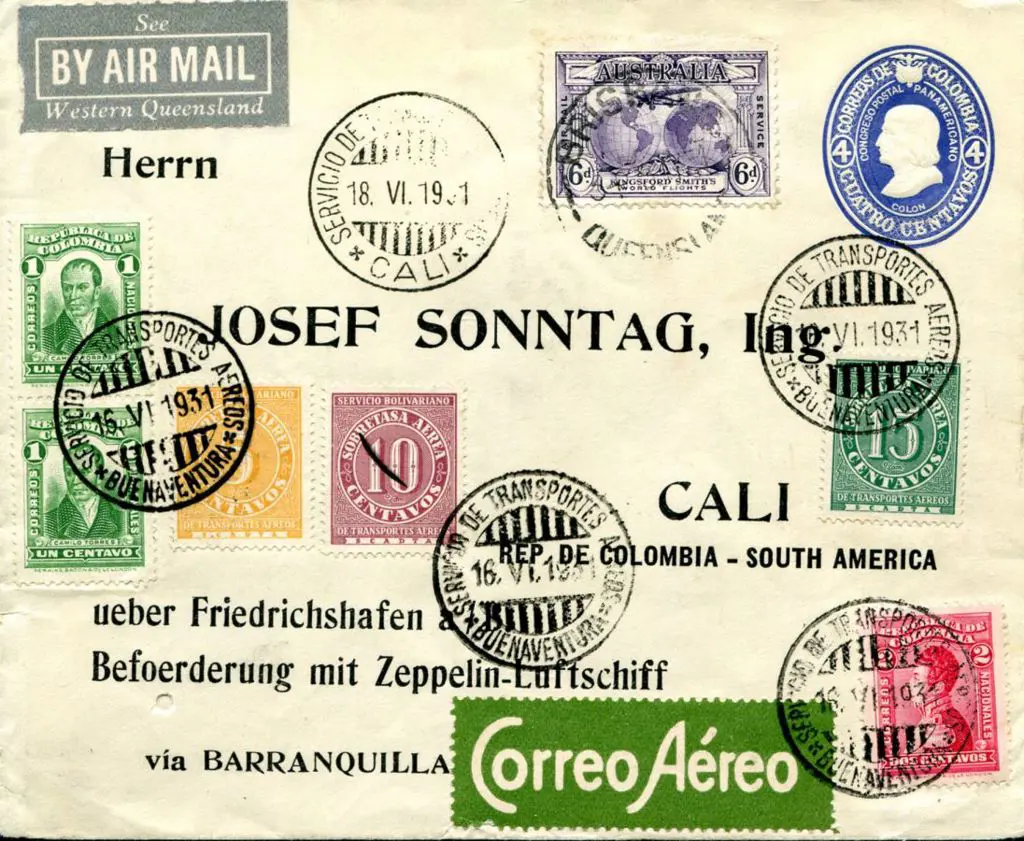 1931 (16th May) Brisbane to Cali via Barranquilla ... Image 1++