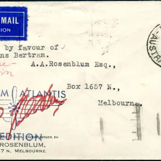 1932 (2nd Jan) Melbourne to Darwin Bertram flown & ...