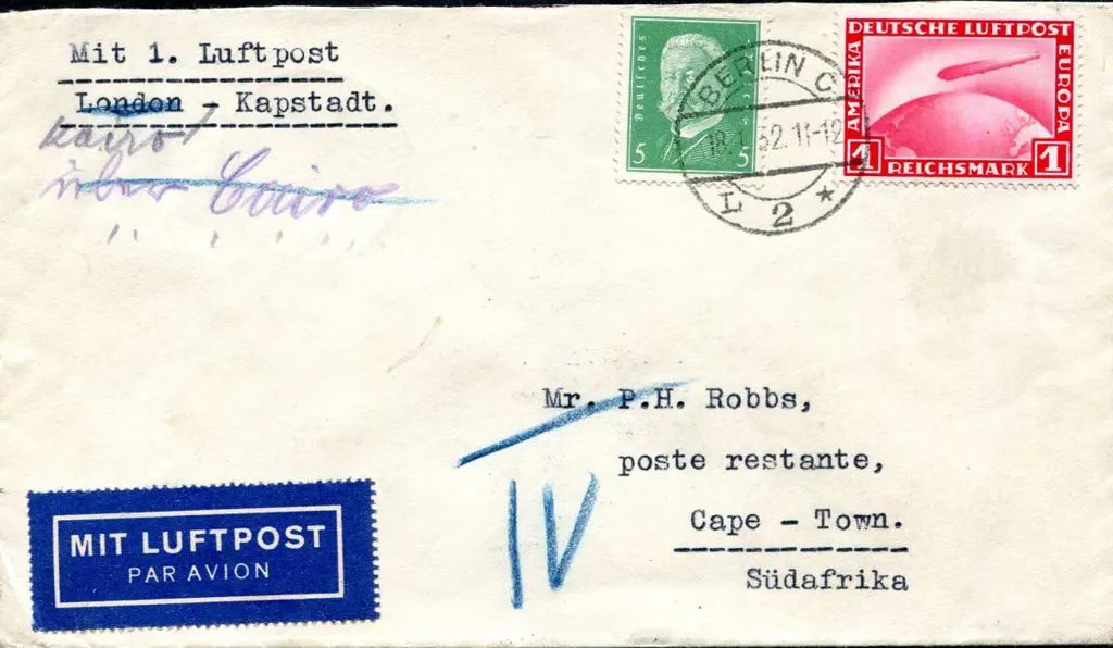 1932 (18th Jan) German airmail cover bearing ... Image 1++
