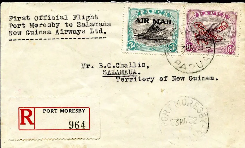 1932 (23rd Mar) Port Moresby to Salamaua by New ... Image 1++