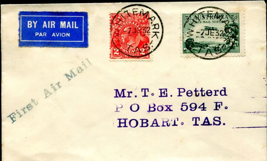 1932 (7th June) Whitemark to Launceston with 2d ... Image 1++