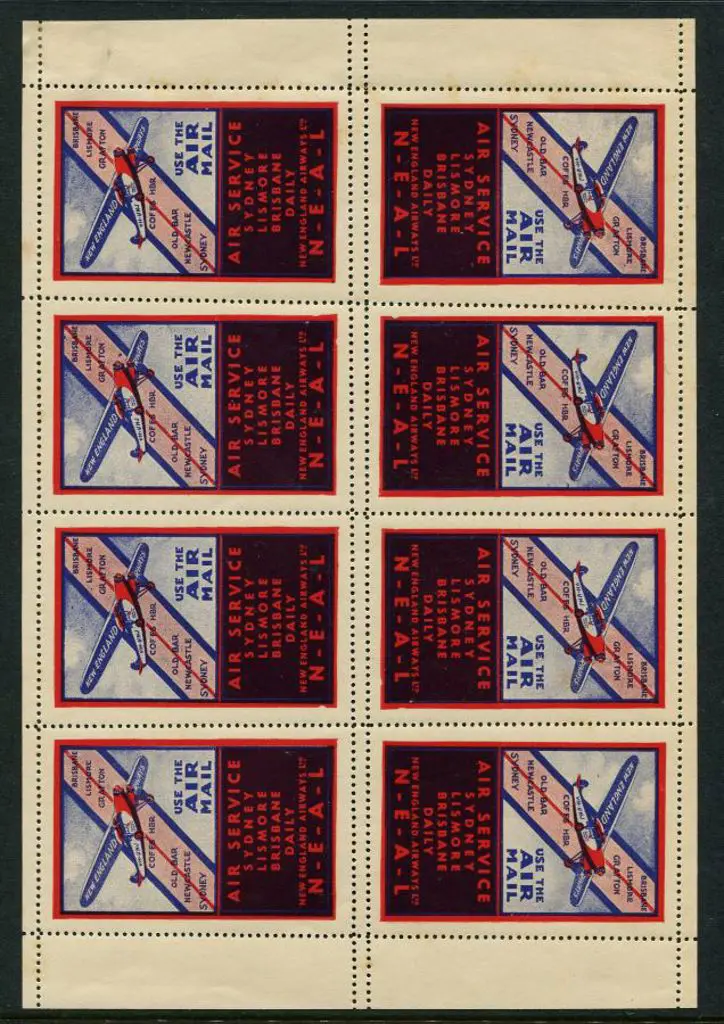 1932 (1st Sept) New England Airways tete-beche ... Image 1++