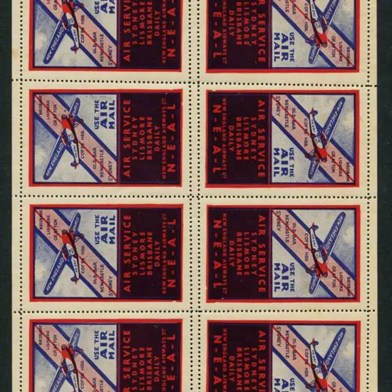 1932 (1st Sept) New England Airways tete-beche ...