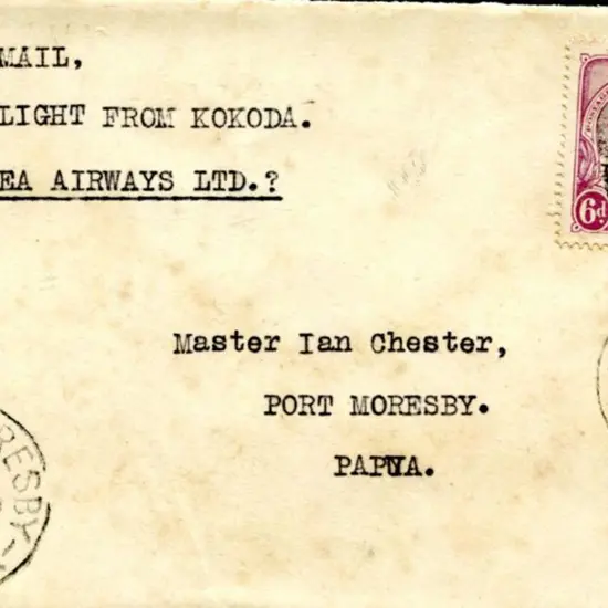 1932 (28th Sept) Kokoda to Port Moresby by Guinea ...
